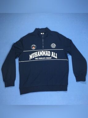 Muhammad Ali The People’s Champ Blue Size M Quarter-Zip Sweatshirt Jacket